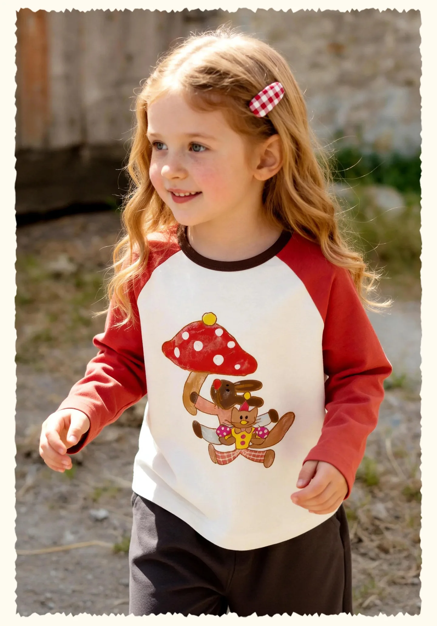 Amila 2026 Herbst Neues Stylisches und Bequemes Kinder-T-Shirt mit Niedlichem Patchwork-Farbblock und Kreativem Musterdesign Langarm – Detail 20