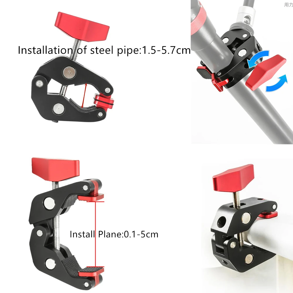 Adjustable Articulating Friction Magic Arm Large Super Clamp for Gopro DJI Camera Cage Rig LED Video Light Monitor Tripod Gimbal view 4