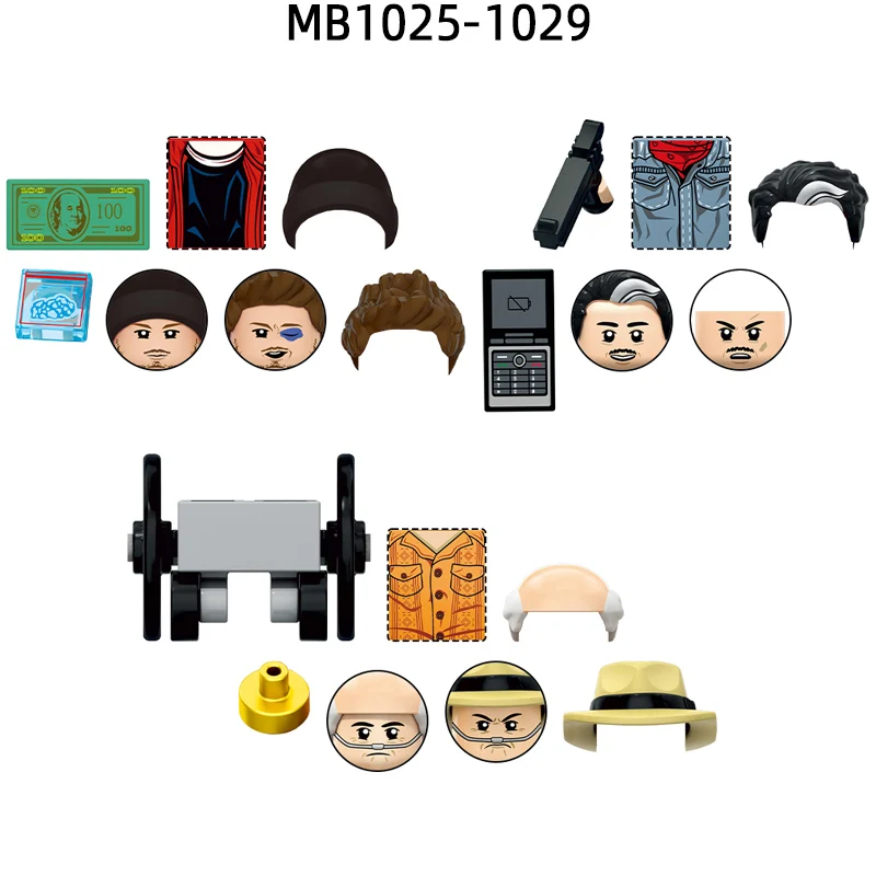 Figuras de Acción de Jesse Pinkman, Lalo y Hector Salamanca, MB1025-MB1029, Bloques de Construcción MOC, Set de Regalo, Juguetes