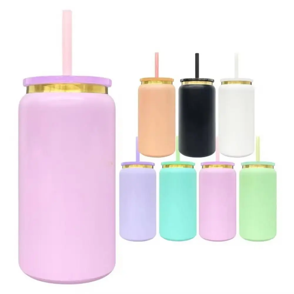 

Stainless Steel 16oz Soda Can Cup Double-layer High-capacity Tumbler Beer Cup Gold Plated with Plastic Lids