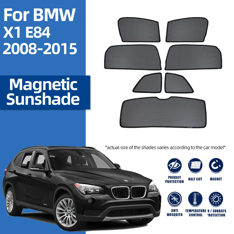 For BMW X1 E84 2009-2015 E 84 Magnetic Car Sunshade Shield Front Windshield Frame Curtain Rear Baby Side Window Sun Shade Visor 