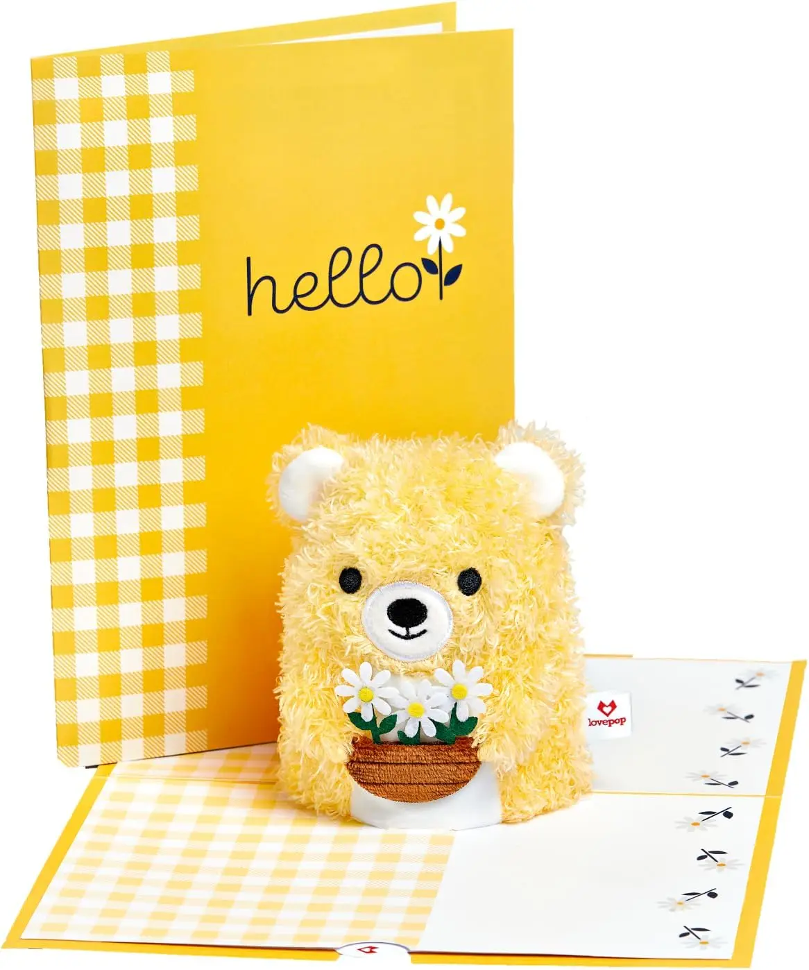 

Plushpop Soft Animal Pop-Up Card for Her and Him - 3D Bear Thinking of You Greeting Card for Boys, Girls, Men, Women - Hello - 6