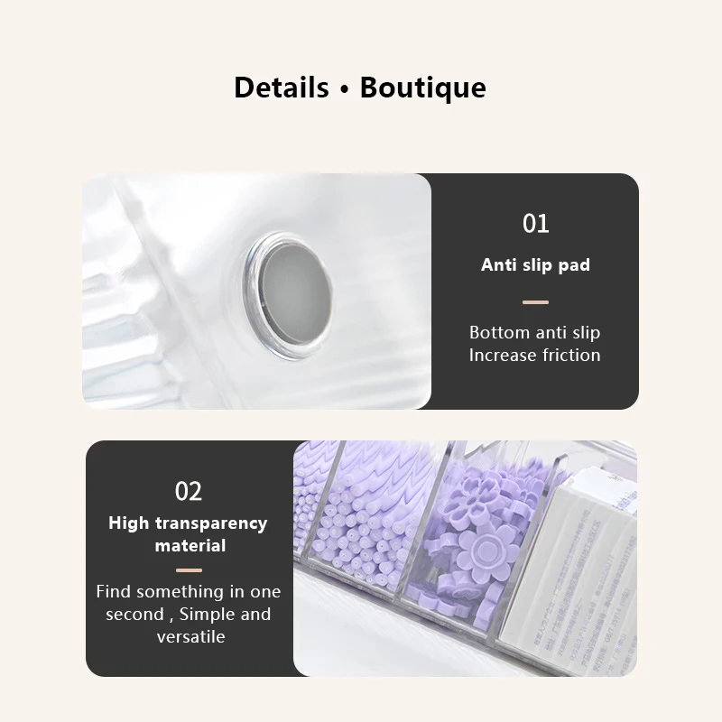 Caja de almacenamiento de herramientas de extensión de pestañas transparente, contenedor de herramientas de maquillaje de escritorio acrílico, organizador de cosméticos