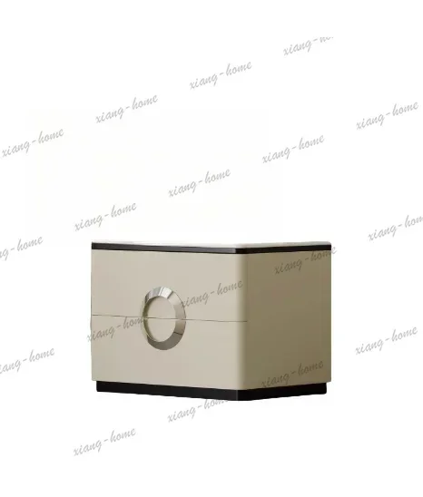 Factory Direct Italian Luxury Modern Oak Nightstand With 2 Drawers And Panel Design For Home Hotel Living Room Use