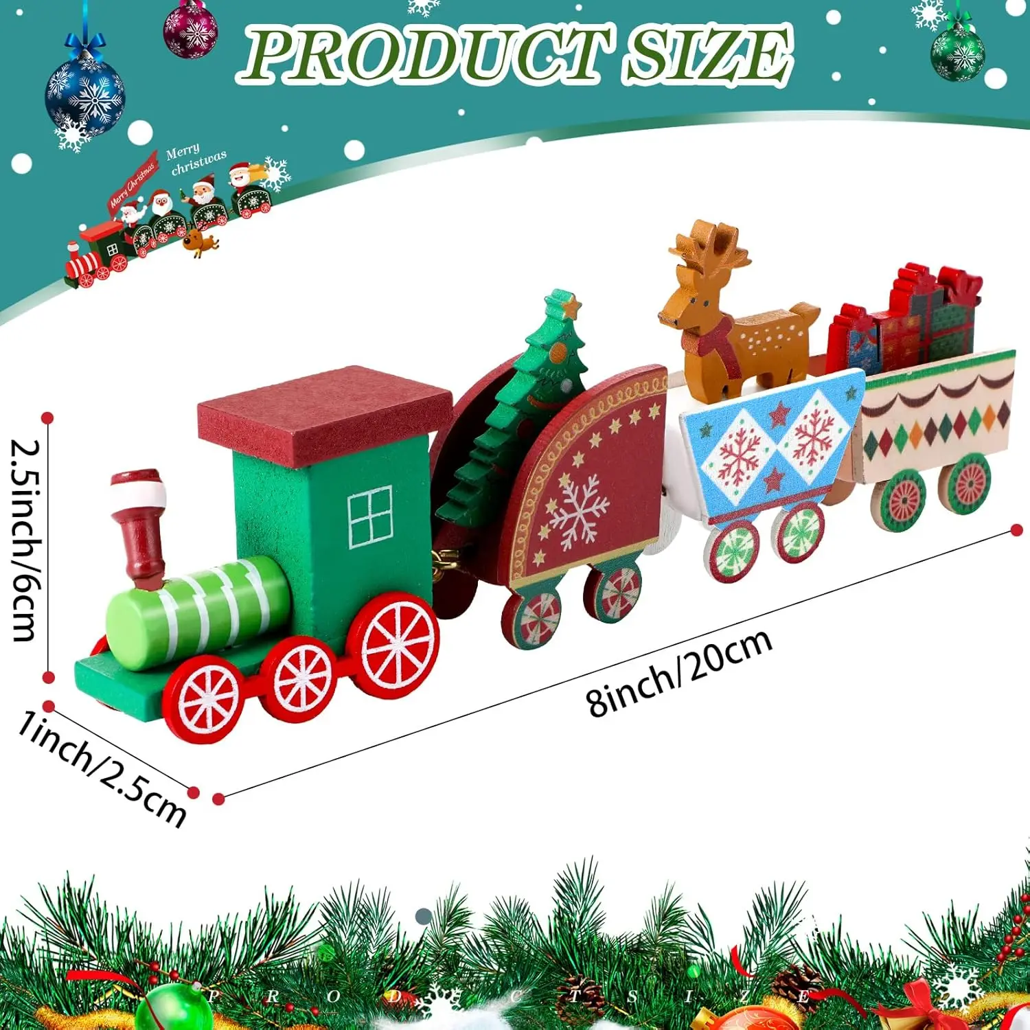 木製列車 クリスマスオーナメント おもちゃ 子供向け メリークリスマス パーティー テーブルデコレーション クリスマスギフト ノエル ナタール ナヴィダード 新年 2025