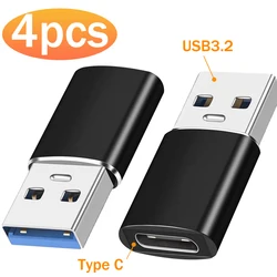 4-1PACK USB 3.2 Male To Type C Female Converters OTG Charger Cable USB Type C Adapters Suitable for IPhone Carplay Computer