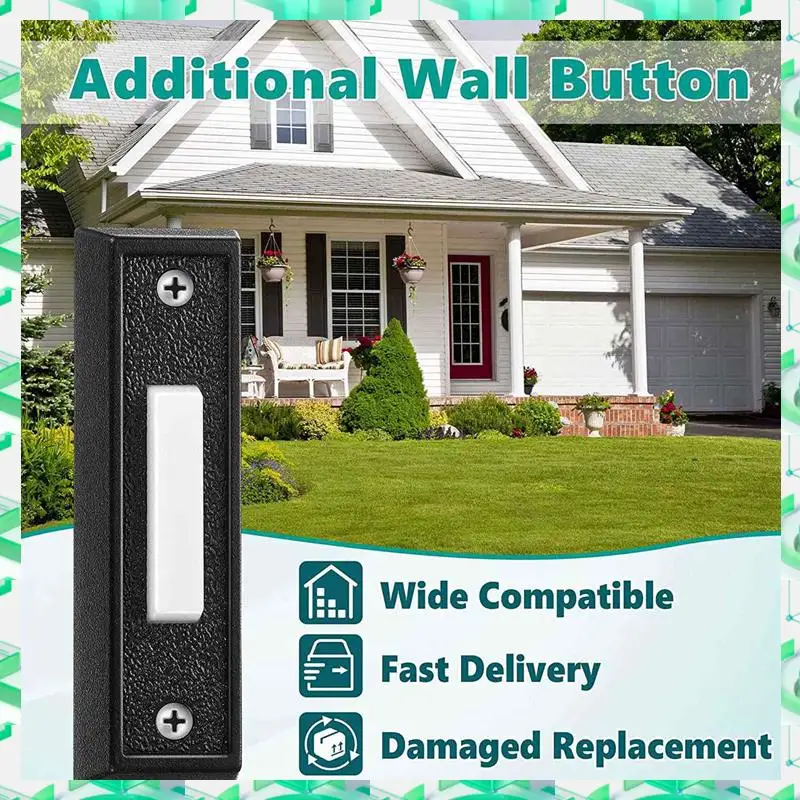 3C Electron 3PCS Wired Doorbell Button With LED Light, Replacement Of Doorbell Ring Button, Wall Mounted Door Opener Switch,3PCS