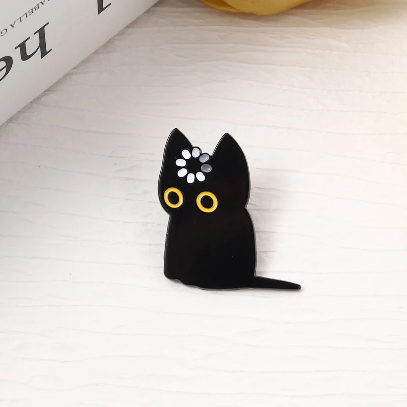Black Cat Void Loading Enamel Pins Cartoon Kitten Memes Brooch Lapel Badges Fun Animals Jewelry Gift for Friends image 5
