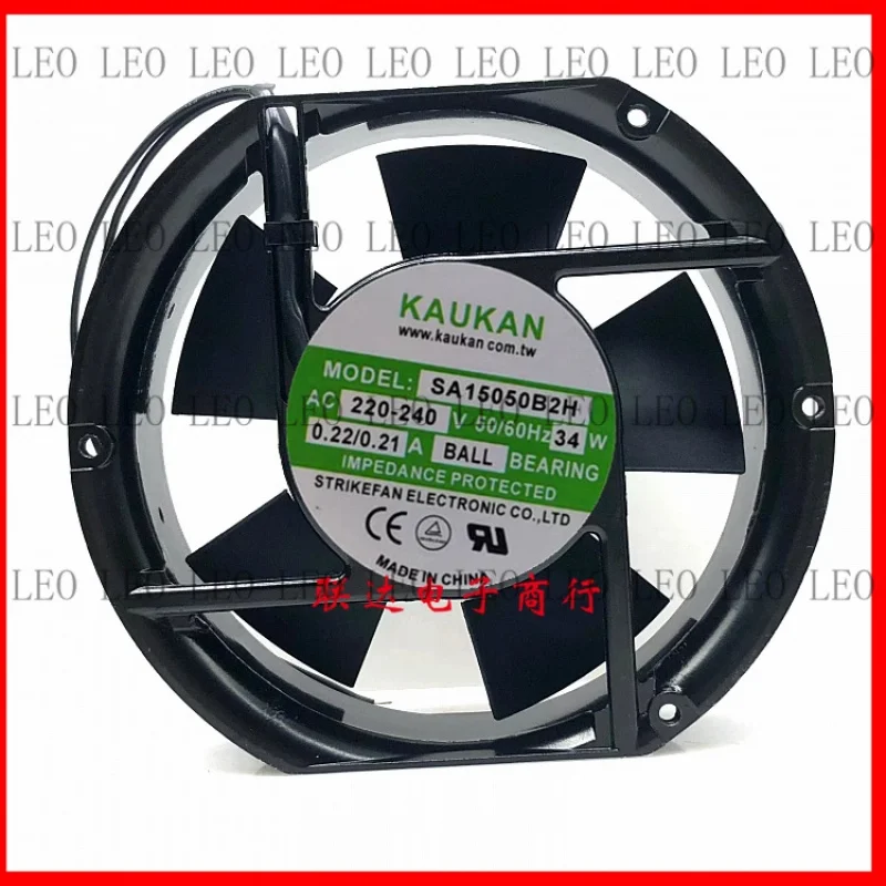 

GG FOR KAUKAN SA15050B2H AC220V-240V 0.22/0.21A 34W 17CM Aluminum Frame Cabinet AC Fan