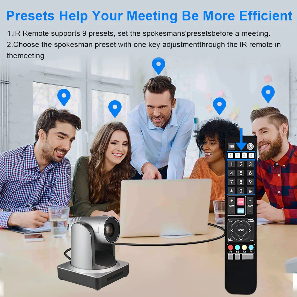 NDI PTZ Camera HD Video Conference Wide-angle HDMI SDI USB 12/20/30x Zoom for Meeting Online Office Equipment System Youtube