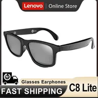 Original Lenovo Lecoo C8 Lite Earphone Sunglasses HIFI Headset Wireless Bluetooth 5.3 Driving Glasses Headphone With HD Mic Call