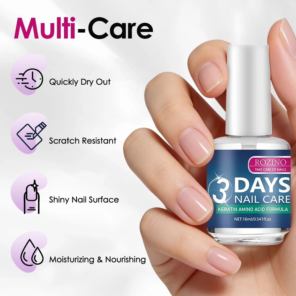 

3 Days Nail Care Oil Keratin Amino Acid Nail Nourish Polish Clear Nail Treatment Oil Nail Strengthening & Hydrating for Dry Weak