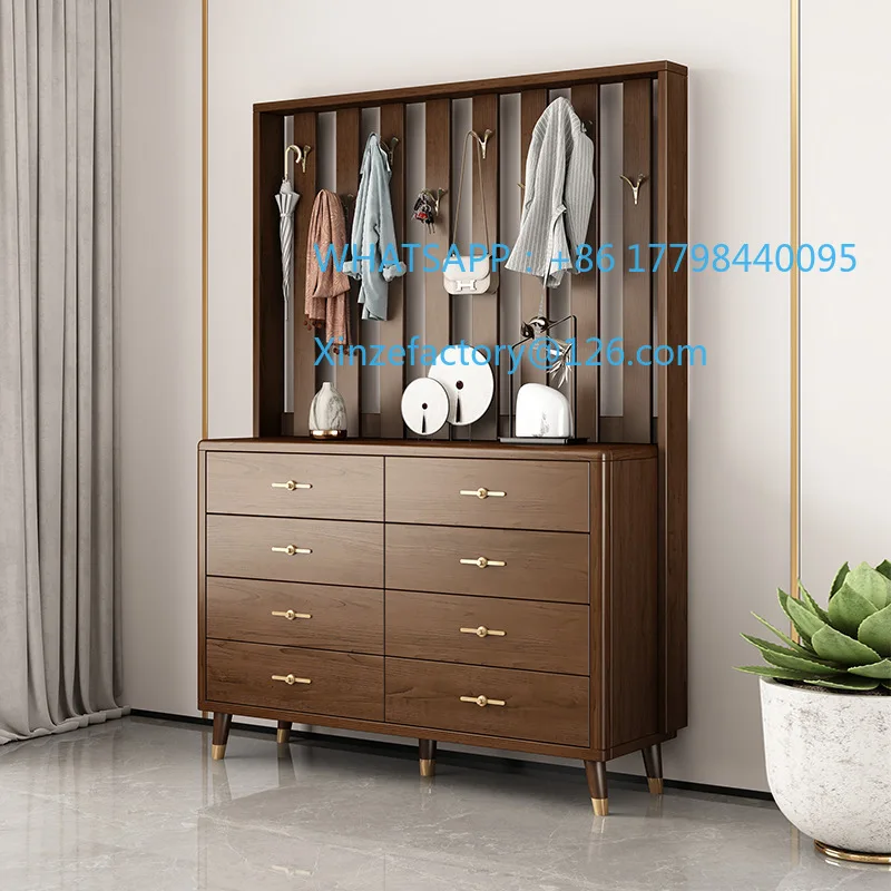 Customizable New Chinese-style chest cabinet Hanging hanger Integrated storage cabinet Home door Partition cabinet