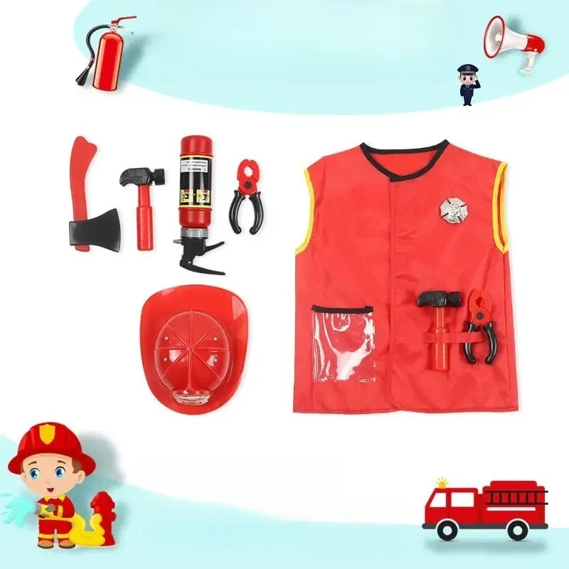 

Набор детских костюмов для ролевых игр: одежда для переодевания, костюмы пожарного, медсестры, полицейского, повара, врача с аксессуарами для малышей