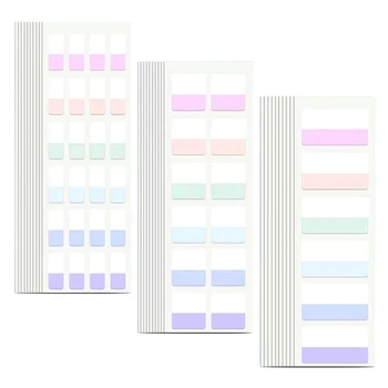420 adet Açık Renkler Yapışkan Dizin Etiket Sekmeleri, 3 Boyutları 6 Renk Yazılabilir Yeniden Kullanılabilir Dosya Bayrağı Etiketleri İncil için