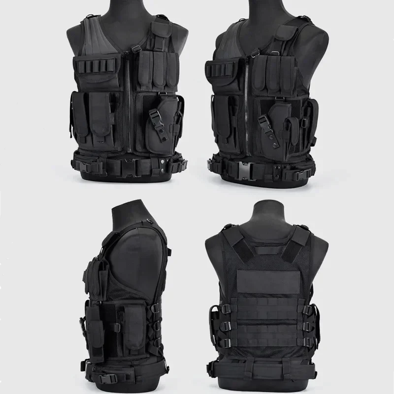 Gilet tattico Molle regolabile Gilet da combattimento per armature Guardia di sicurezza Caccia Esercito Outdoor CS Gioco di guerra Giacca da allenamento softair