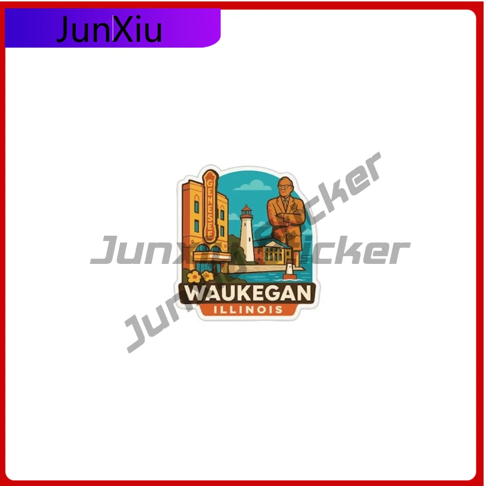 

Waukegan Illinois Exterior Sticker Vinyl Decal Accessories Phone Window Engine Motorcycle Warning Stickers Decals For Car Rear