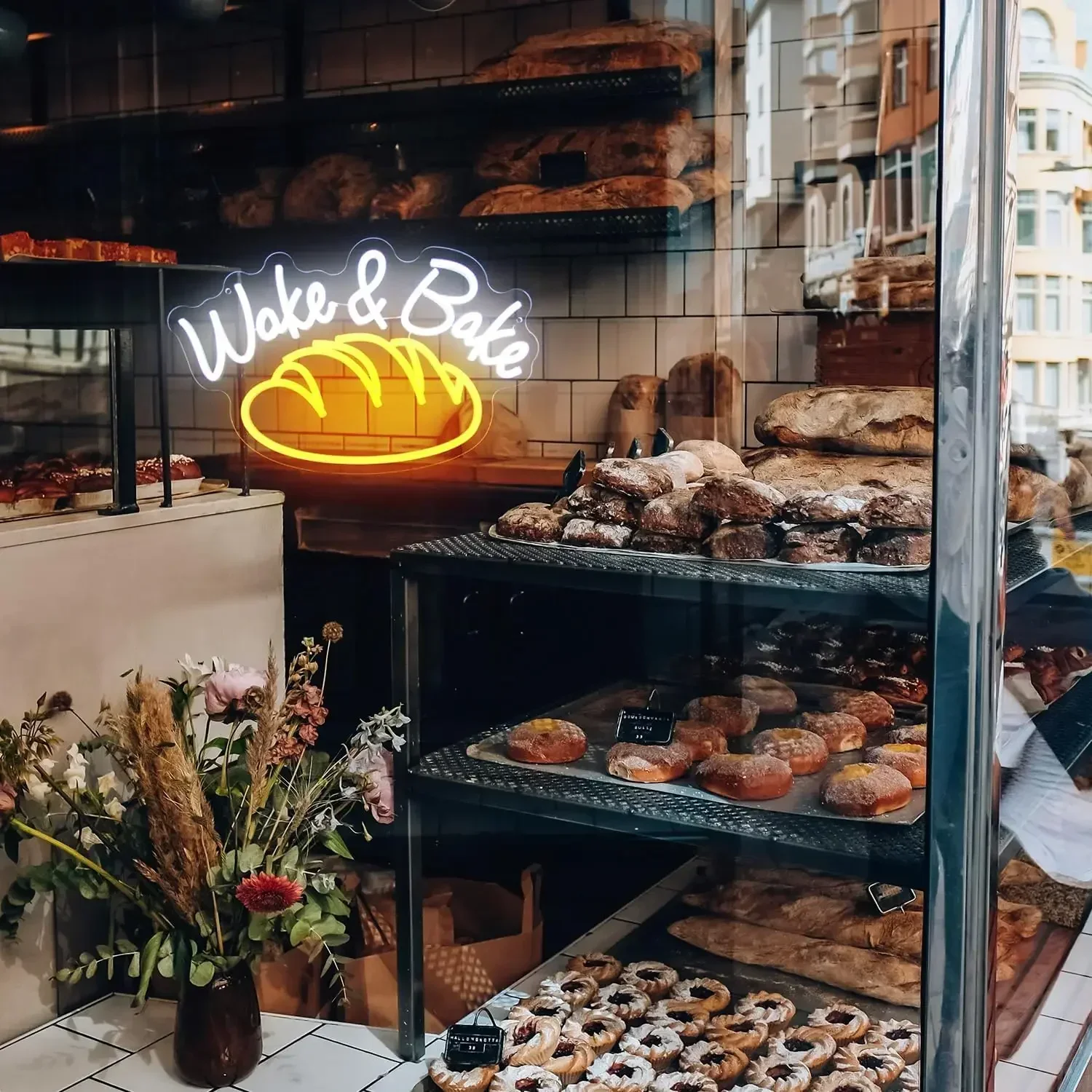 

Shop Bakery Open LED neon Light Wake and Bake Neon Sign Wall Decor for Coffee Bar Kitchen Baking Dessert Shop Bakery