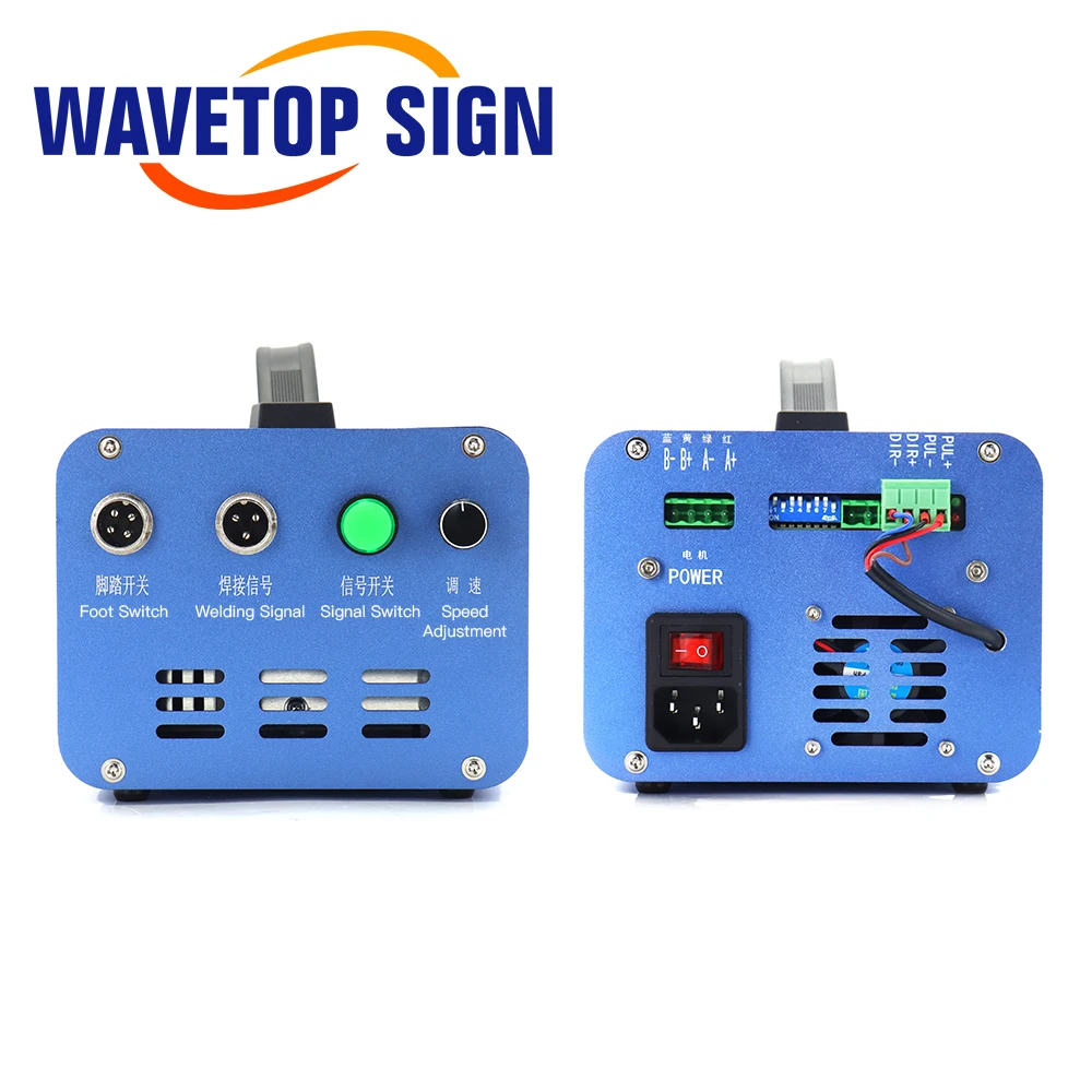 WaveTopSign Gearbox Rotary Worktable Chuck 80mm 100mm 125mm dengan kotak kontrol untuk serat Laser menandai mesin las