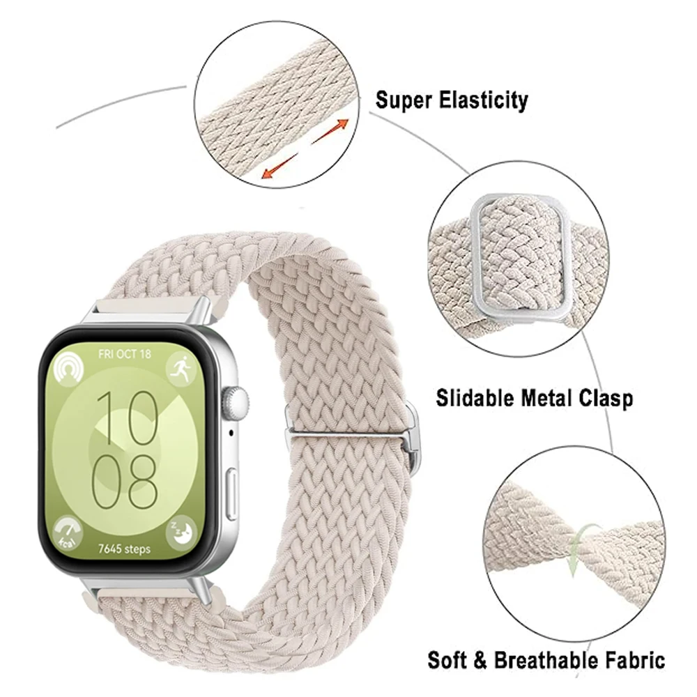 Para HUAWEI watch fit 3 Correa accesorios Correa de repuesto bucle trenzado pulsera deportiva de nailon Correa HUAWEI watch fit3 band