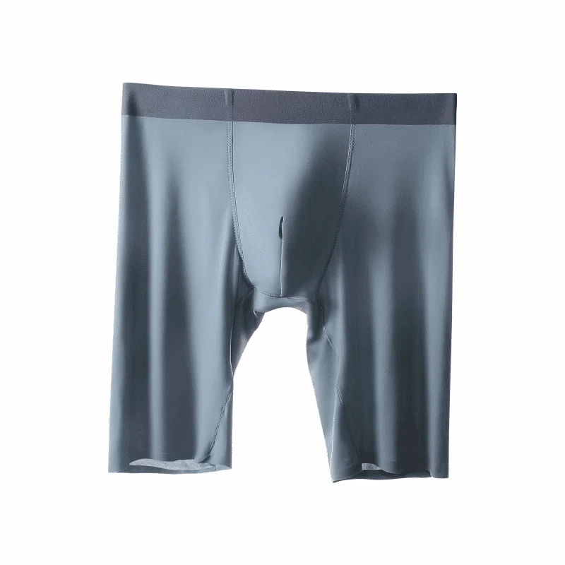 

Sports underwear men's summer ice silk quick-drying lengthened anti-wear legs enlarged and fattened loose boxer shorts slit head