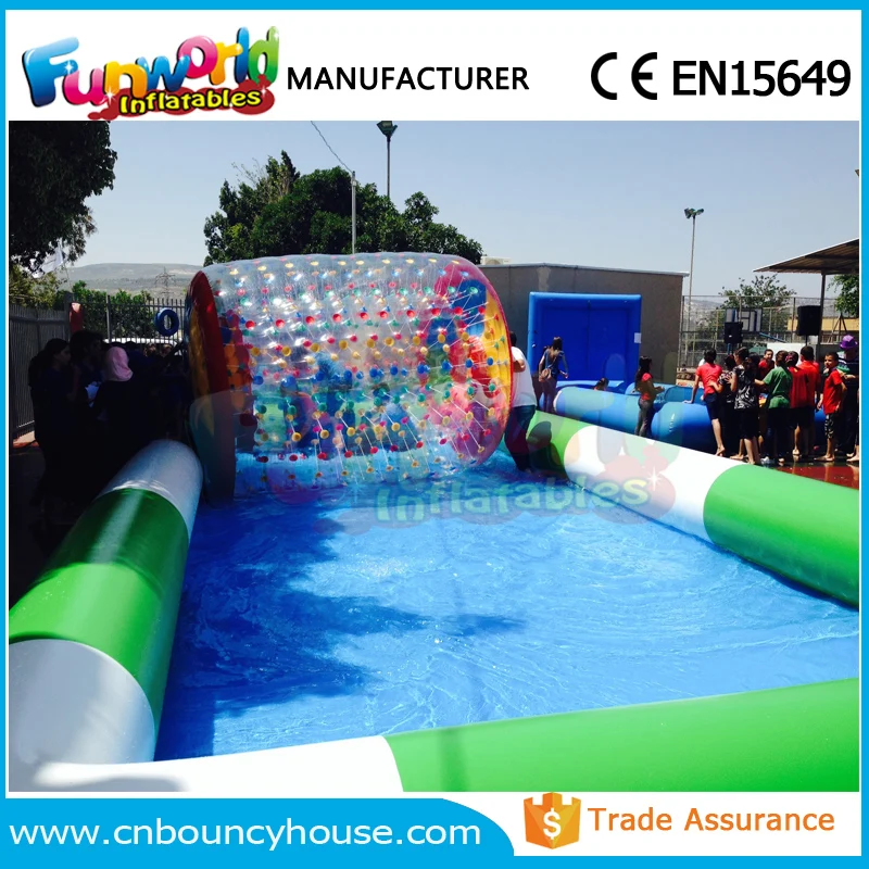 Customized Cube Inflatable Water Pool Summer Sport Game With Air Pumps