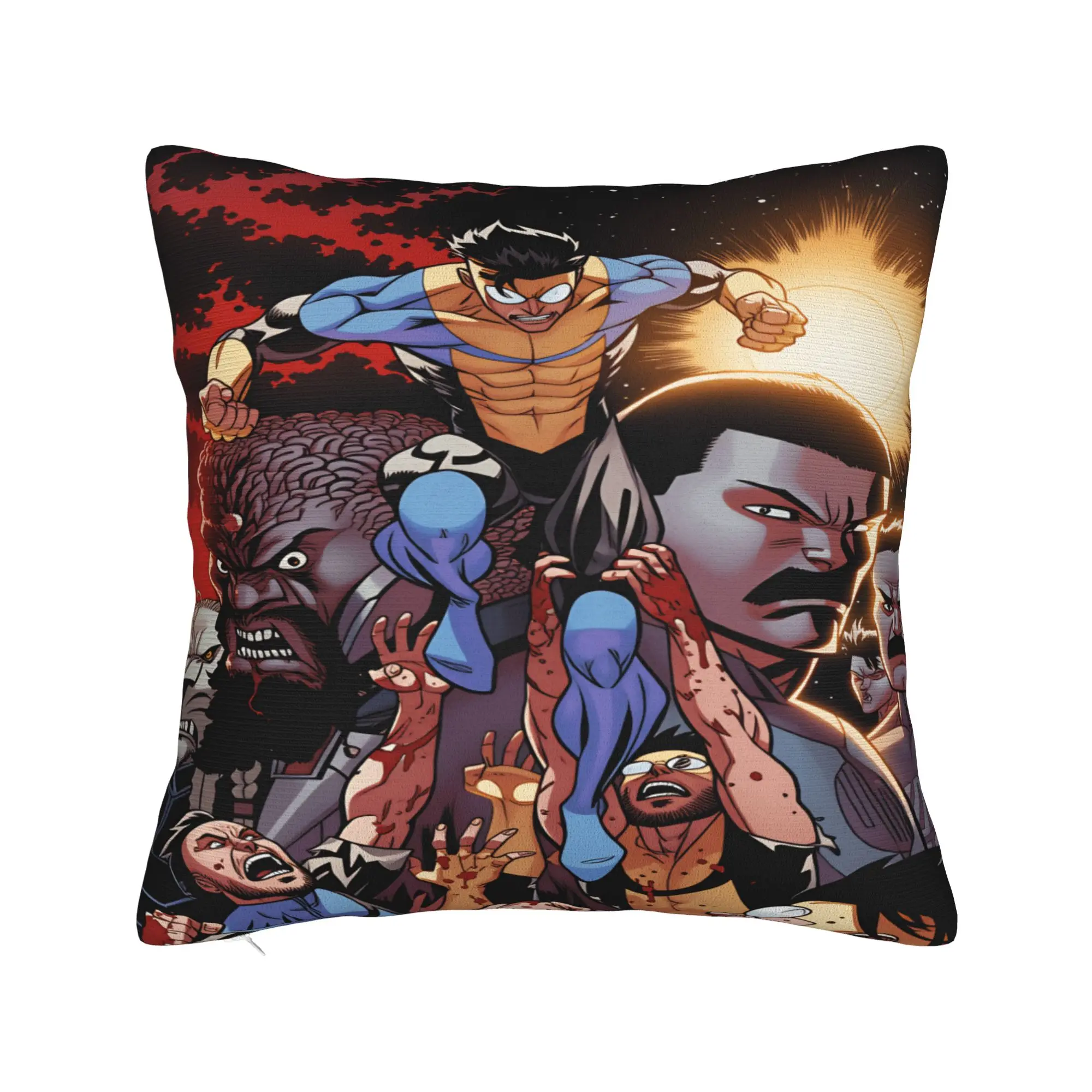 Comic I-Invincible Hero Pillowcases  Retro Trendy Pillow Case For Couch Sofa Bedroom Print Pillow Cover