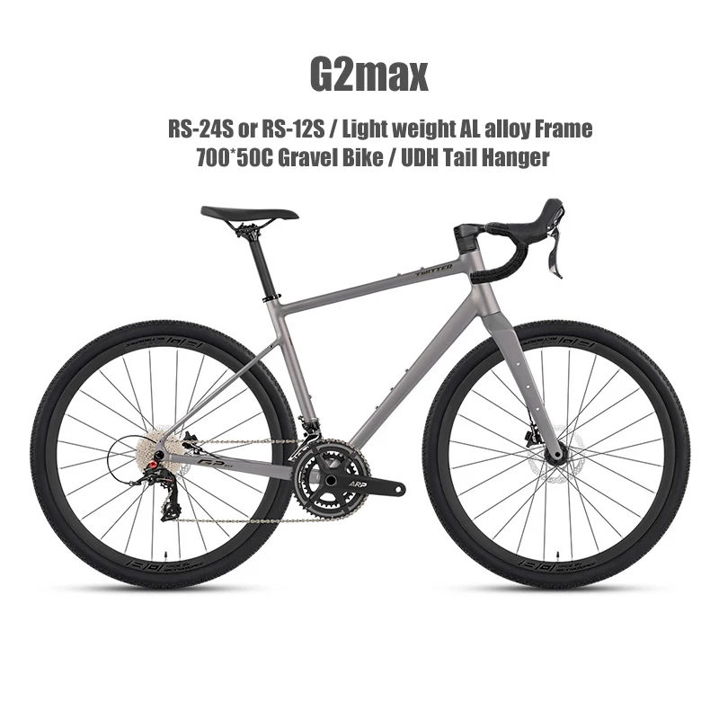 

TWITTER 700X50C Aluminum GRAVEL Bike G2max RS24S 12S Mechanical Gear Hydr Disc Brake Road Bicycle With UDH Hanger For Men Women