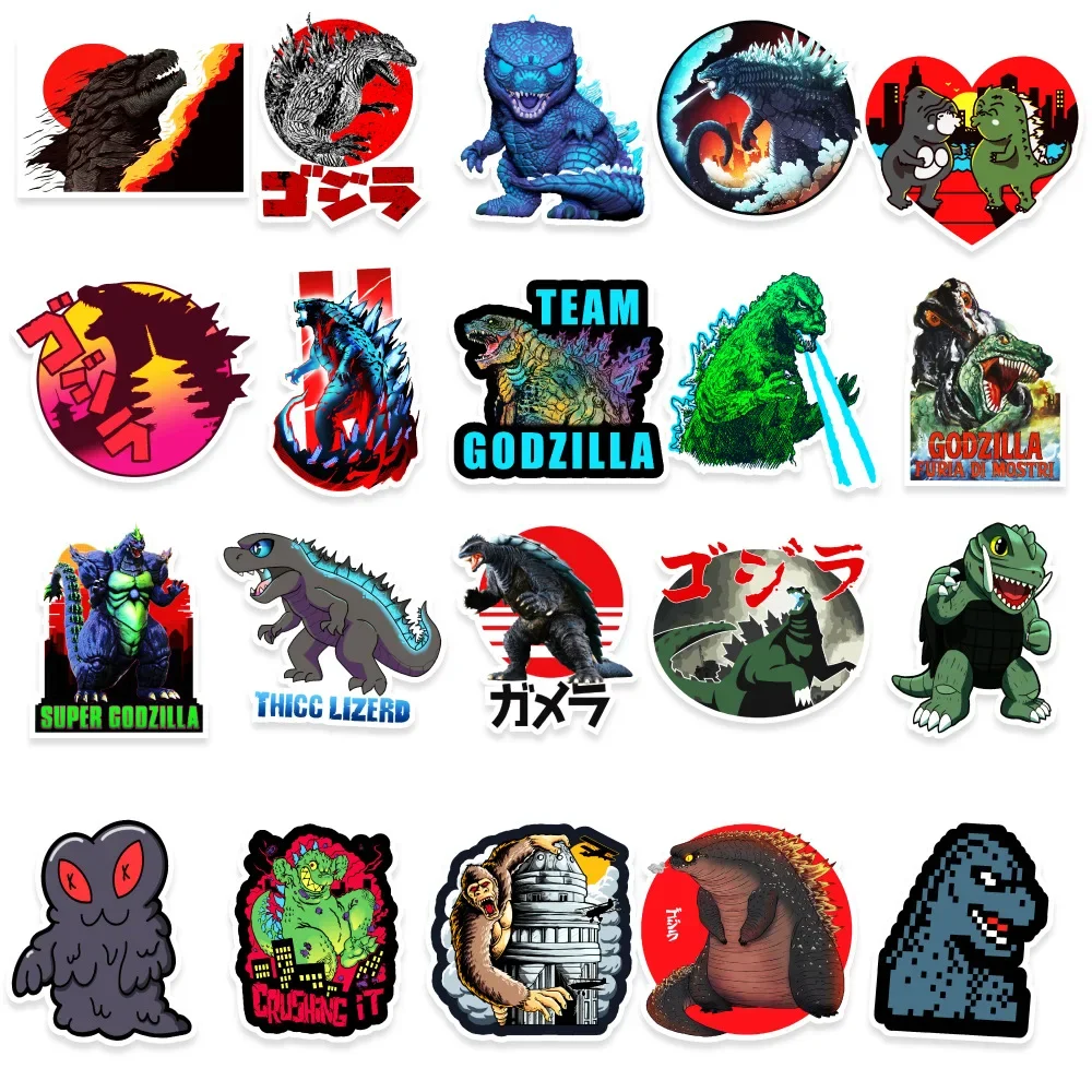 Godzilla monstro Graffiti adesivo, Mobile Phone Water Cup decoração, impermeável, 50pcs