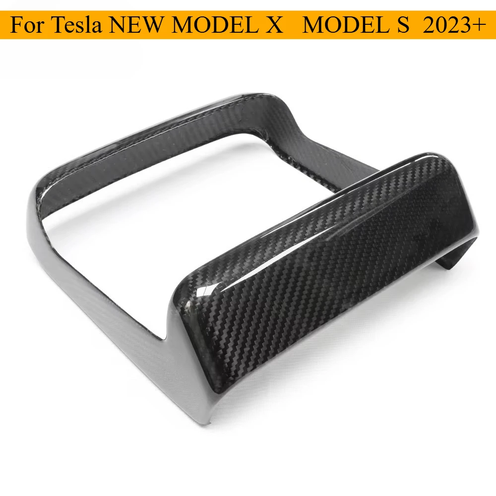 

Carbon fiber interior rear seat screen frame cover for Tesla Model X MODEL S 2023+ dry carbon fiber display screen bezel cover.