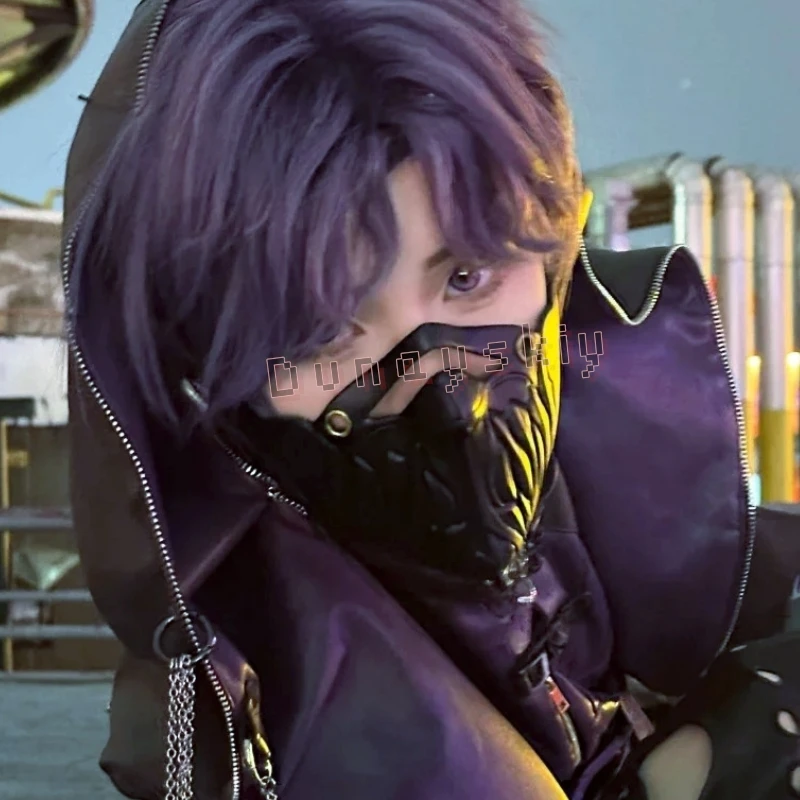 

Комплект аксессуаров для косплея Love And Deepspace Qiu Chen: черная маска из искусственной кожи, серебряные металлические шипованные пряжки, брошь-даггер, полный набор