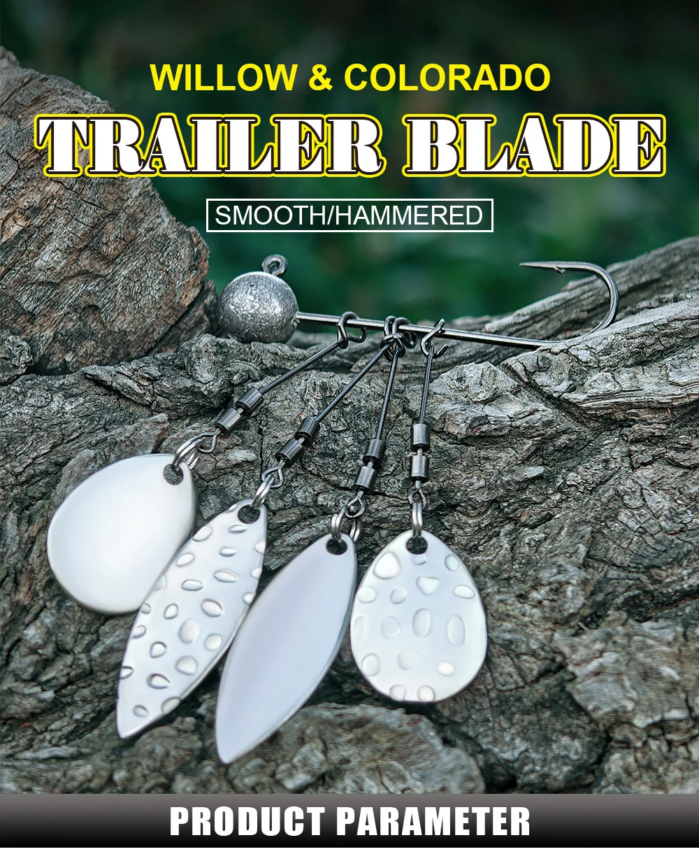Palisander Messing Splitter Weide Colorado Spinner Klinge mit Wirbel für Offset Haken Harten Köder Löffel Regenschirm Rig DIY Angelgerät – Detail 1