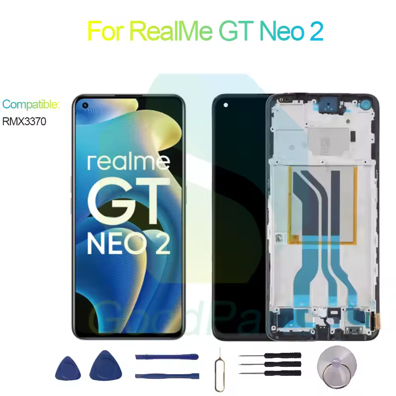 Substituição da tela para RealMe GT Neo 2, LCD Touch Digitizer, 2400x1080, RMX3370