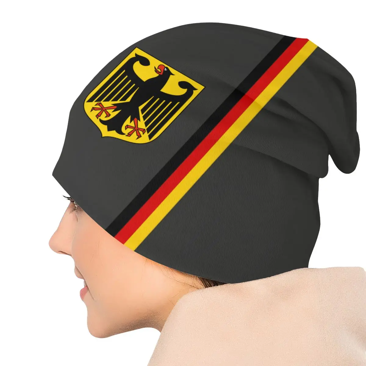 Coat Of Arms Of Germany Skullies Beanies Caps Men Women Unisex Outdoor Winter Warm Knit Hat Adult German Flag Eagle Bonnet Hats