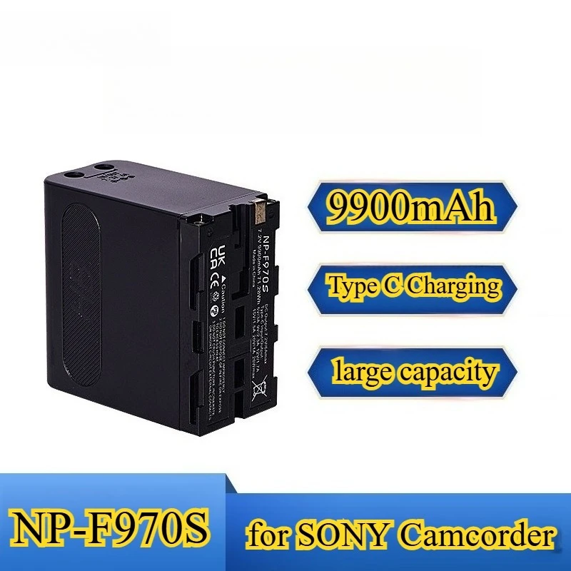 

Сменный аккумулятор NP-F970S 9900 мАч для SONY PXW-Z90 AX1M MC2500 NX200 NX100 NX3, видеокамера USB-C, тип C, зарядка, вилка постоянного тока