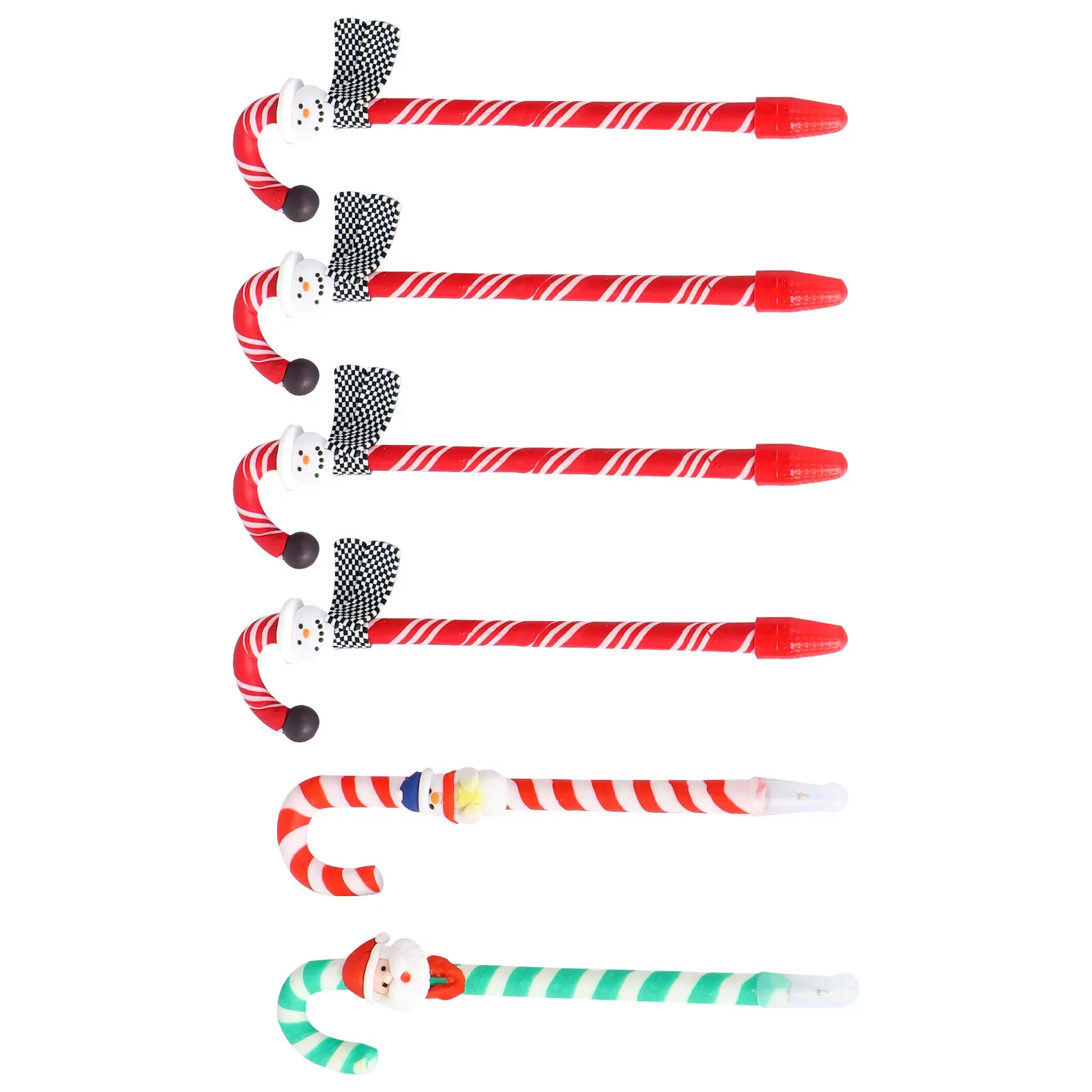 

6 шт., шариковая ручка из мягкой глины, рождественский узор, Санта-Клаус, снеговик, лось, школьные принадлежности, подарок, шариковая ручка в рождественском стиле