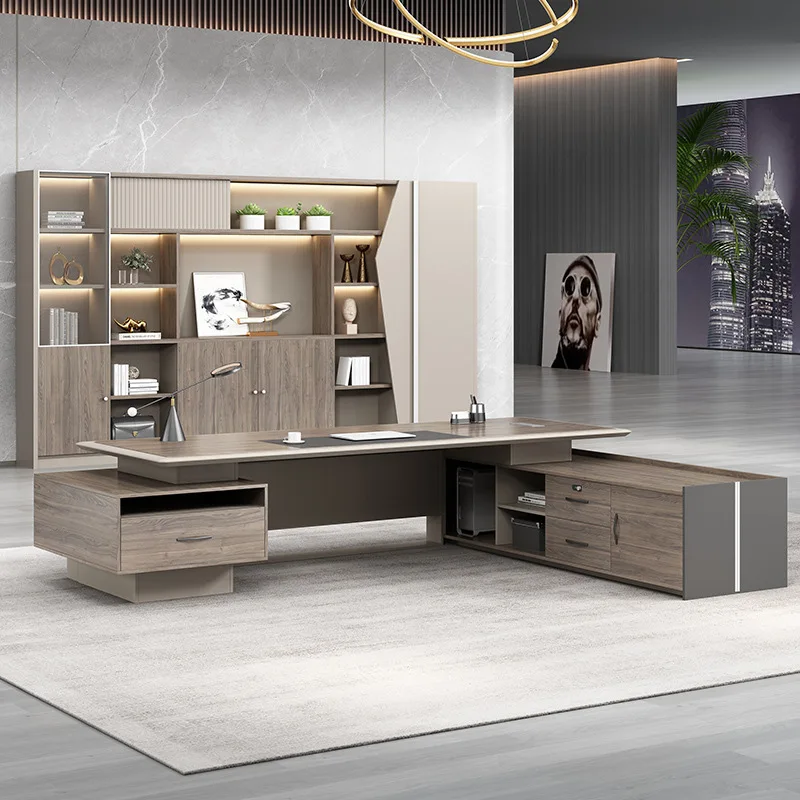 Большой класс, большой классный стол, офисный стол, легкая роскошная мебель для одного стола, модный простой стол для менеджера и комбинированный стул