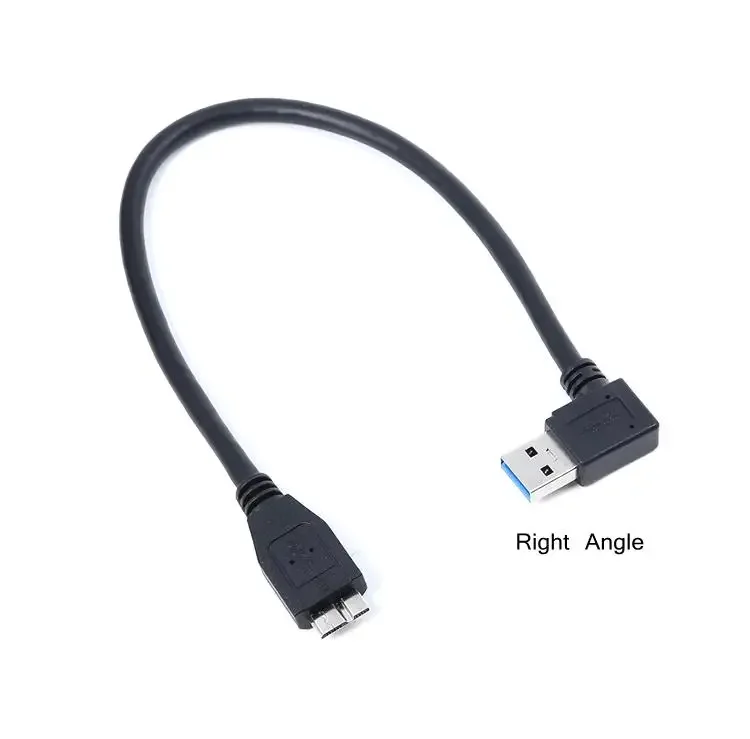 مايكرو B USB 3.0 القرص الصلب الخارجي كابل الزاوية اليمنى اليسرى 30 سنتيمتر 0.3 متر 1ft ل WD جواز السفر الترا ميتا سيجيت احتياطية توشيبا