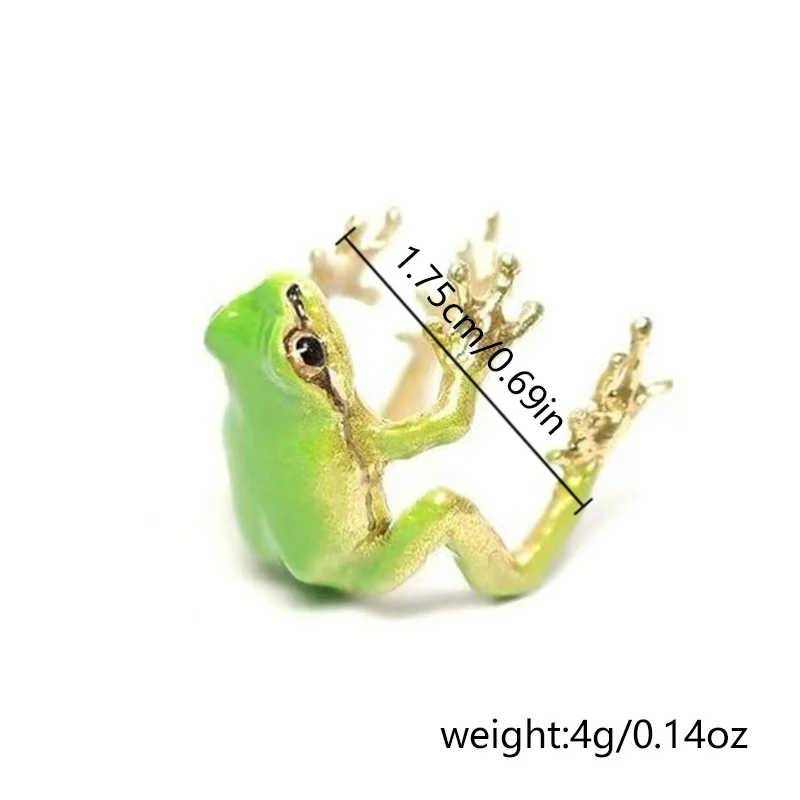 1PC süße Frosch-Ringe für Damen und Herren, modische Öffnung, verstellbar, realistisch, grüner Baum-Frosch-Ring, ästhetischer Freundschaftsschmuck, Geschenke – Detail 2