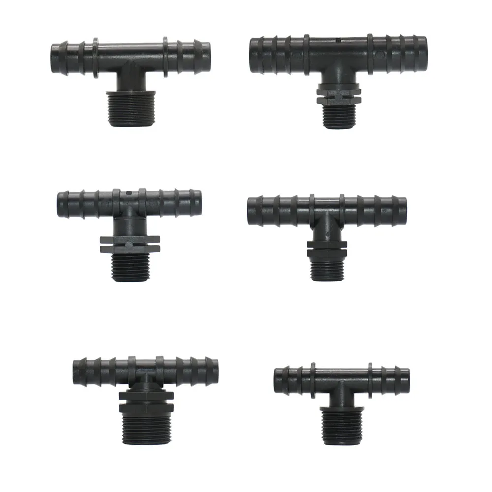 

1/2 3/4" Male Thread To 16/20/25mm Garden Hose Water Splitter 2-way Barb Connector Plastic Pipe Tube Fitting