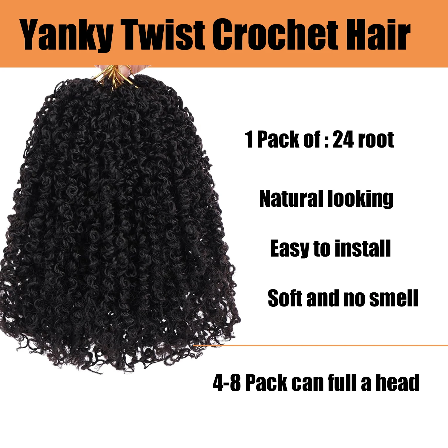 Волосы Yanky Twist Вязание крючком 1-6 упаковок 24 пряди/шт. Предварительно скрученные синтетические волосы Passion Twist Вязание крючком Весенние волосы Twist Вязание крючком
