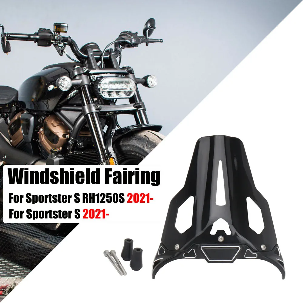 

New Black Motorcycle Accessories Windshield WindScreen Screen For Sportster S RH1250S SPORTSTER S 2021 2022 2023