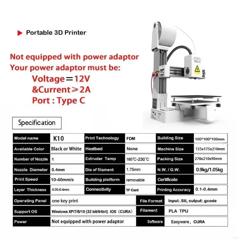 G8DF K10 3D الطابعة الصديقة للمحبي DIY والأغراض التعليمية