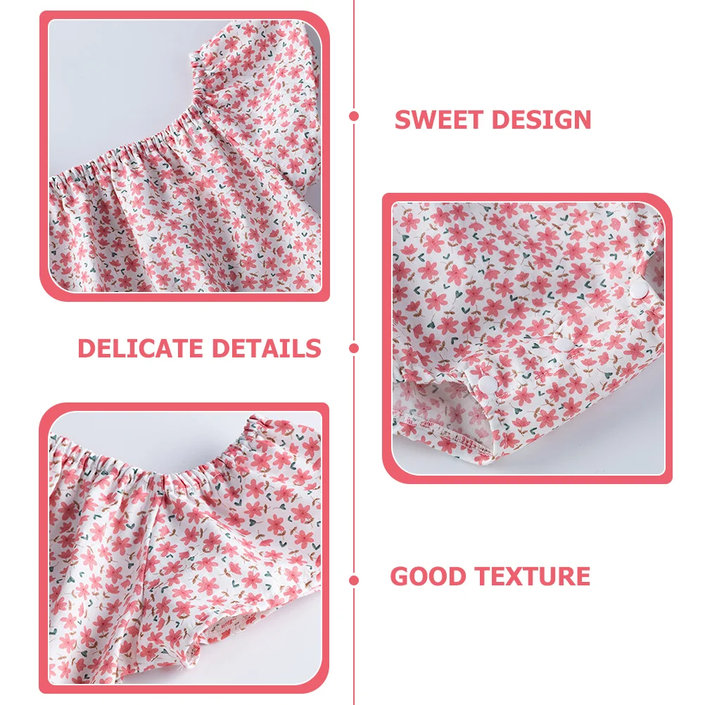 1set-baby-girls-flower-jumpsuit-short-sleeve-romper-summer-costume-headband-cotton-material-comfortable-for-daily-wear
