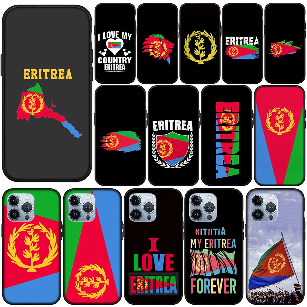 Red Eritrean Eritrea Flag Soft Phone Cover for Apple iPhone 15 14 Plus 13 12 Mini Pro Max XR + 13Pro 14+ 15+ Silicone Case