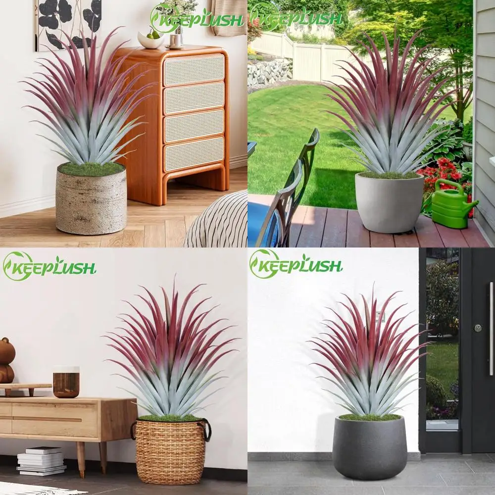 

2ft Tall Red Artificial Aloe Vera Plant - 26 Inch Faux Agave for Indoor & Outdoor Decor