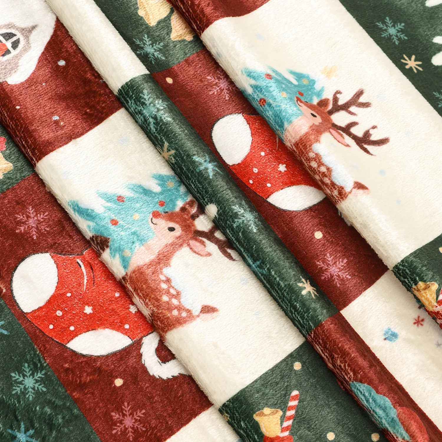 

170x50cm Double-Sided Coral Velvet Christmas Decorative Fabric, Suitable For Pajamas, Blankets And Diy Handicrafts