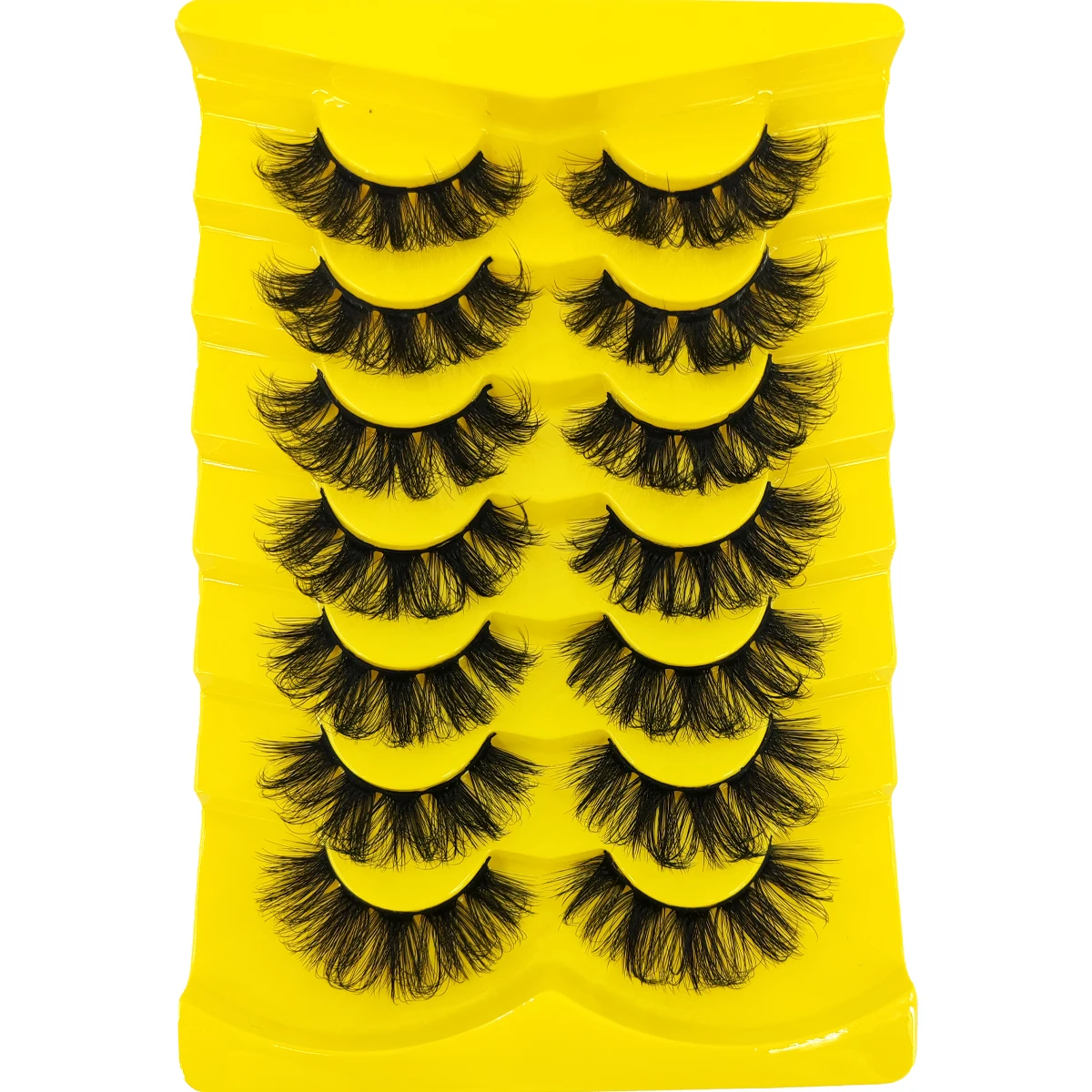 HBZGTLAD Neues 7-Paar weiches, natürliches Katzenaugen-Wimpern-Make-up-Werkzeug, falsche Wimpern, verlängerte, flauschige falsche Wimpern