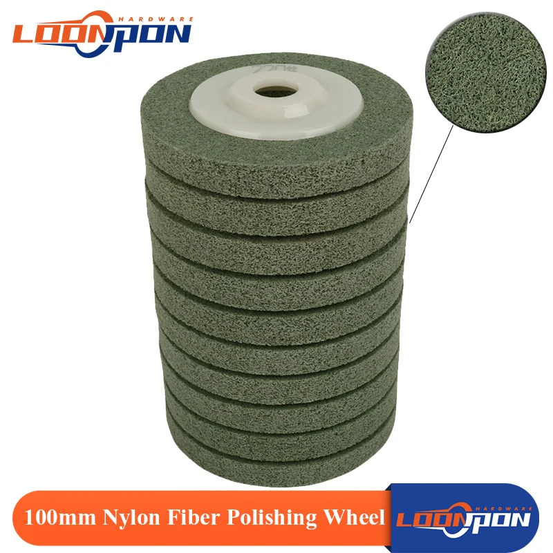 

1PC Nylon Fiber Polishing Wheel Non woven Abrasive disc 100*16 Grinding Polishing Wheel for Metal Ceramics Marble Wood Craft