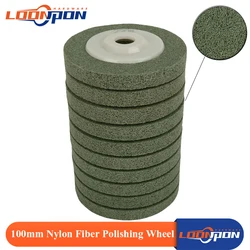 1PC Nylon Fiber Polishing Wheel Non woven Abrasive disc 100*16 Grinding Polishing Wheel for Metal Ceramics Marble Wood Craft